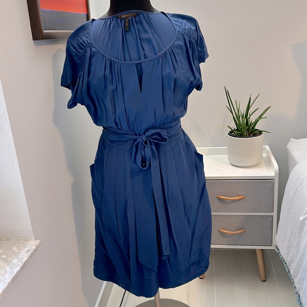 BCBG Blue Silk Dress Size 12